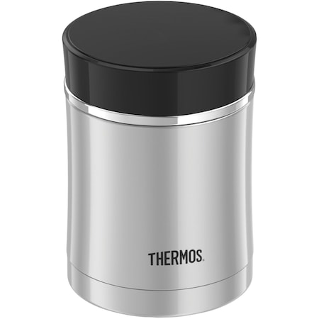 Sipp Stainless Steel Food Jar, 16 oz., Stainless Steel / Black MPN:NS340BK004