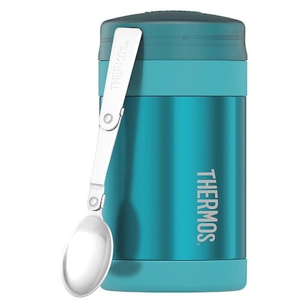 Stainless Steel Food Jar w/Folding Spoon, 16 oz., Teal MPN:TS3015TL4