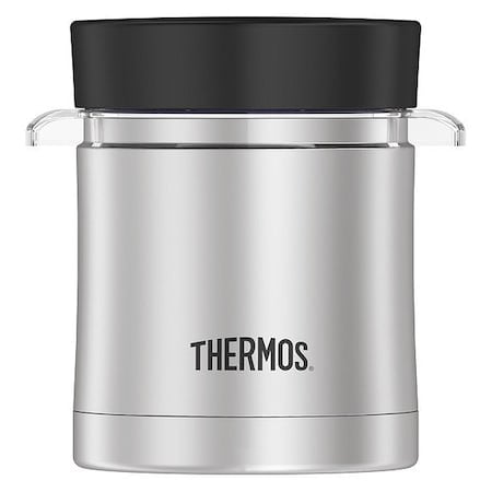 Stainless Steel Food Jar w/Micro Container, 12oz., Stainless Steel/Black MPN:TS3200TRI6