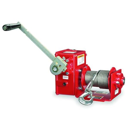Hand Winch, Worm Gear, w/Brake, 2000 lb. MPN:4WM2