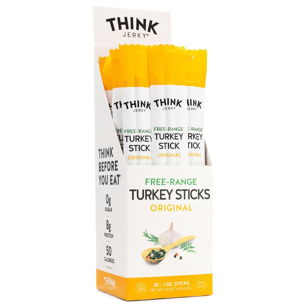 Think Jerky Free-Range Turkey Sticks, 1 Oz, Pack Of 20 Sticks MPN:OT1OZ