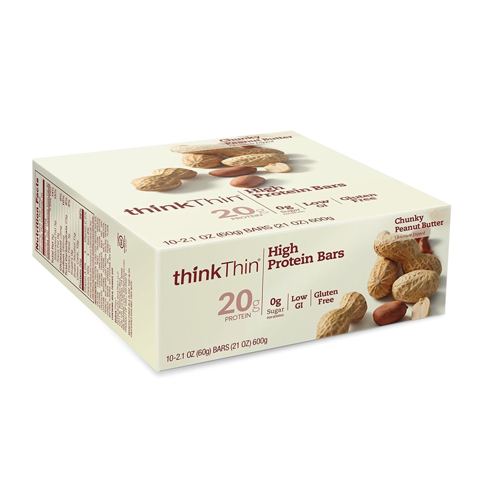 thinkThin High Protein Bars Chunky Peanut Butter, 2.1 oz, 10 Count MPN:70148