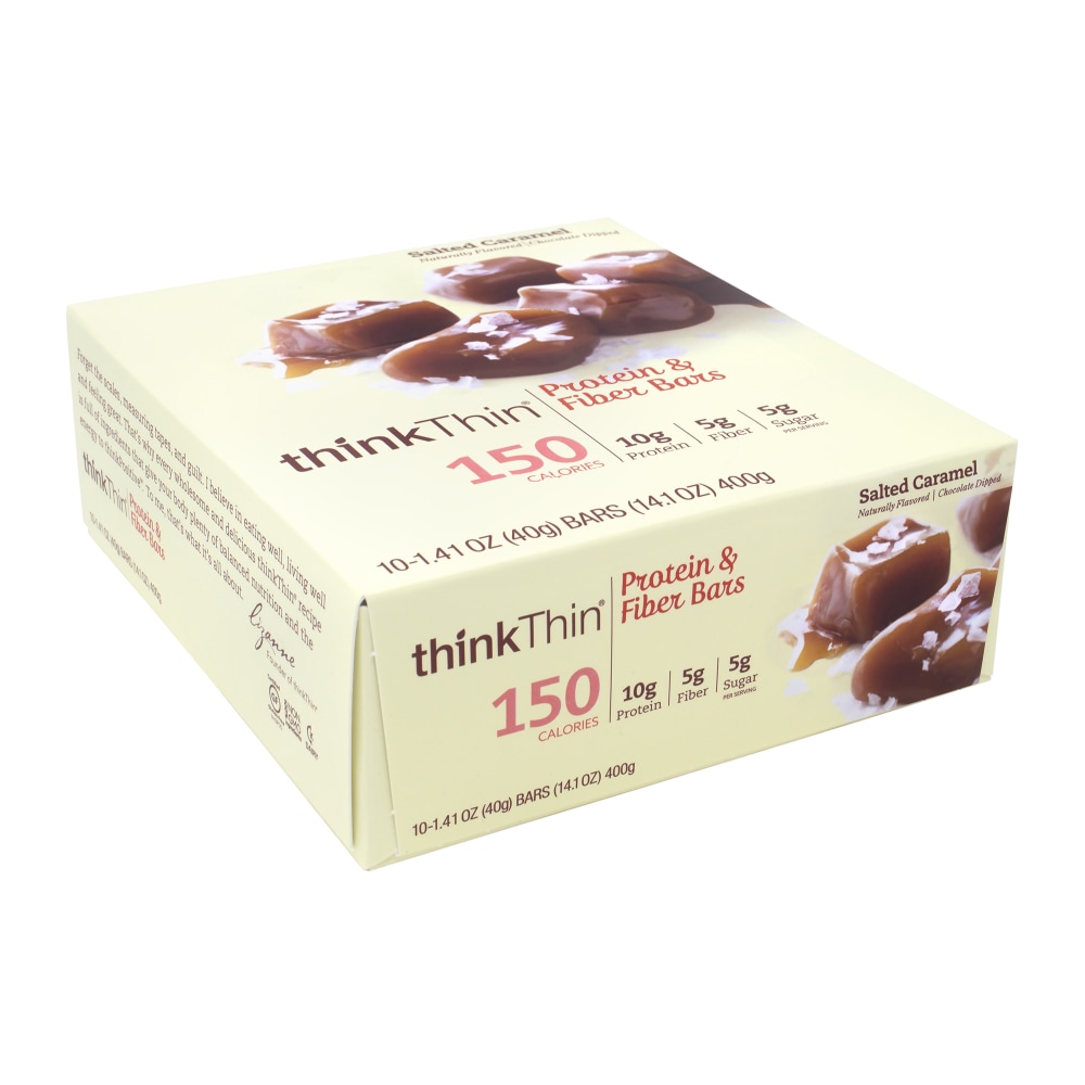 thinkTHIN Salted Caramel Protein Bars, 1.41 Oz, Box Of 10 Bars MPN:71098
