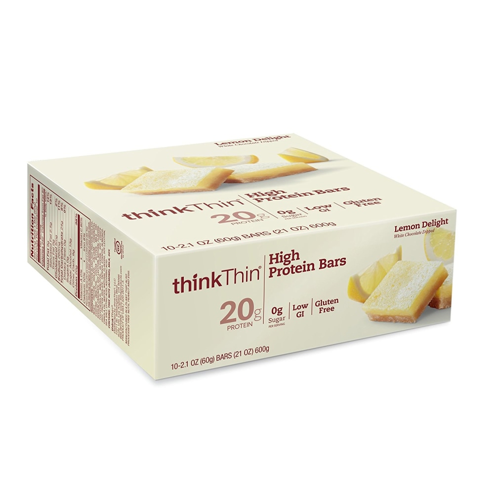 thinkThin High Protein Bars Lemon Delight, 2.1 oz, 10 Count MPN:71203