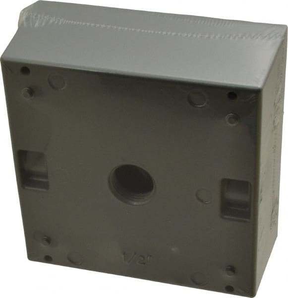 Electrical Outlet Box: Aluminum, Square, 4-9/16