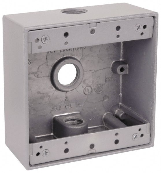 Electrical Outlet Box: Aluminum, Square, 4-9/16