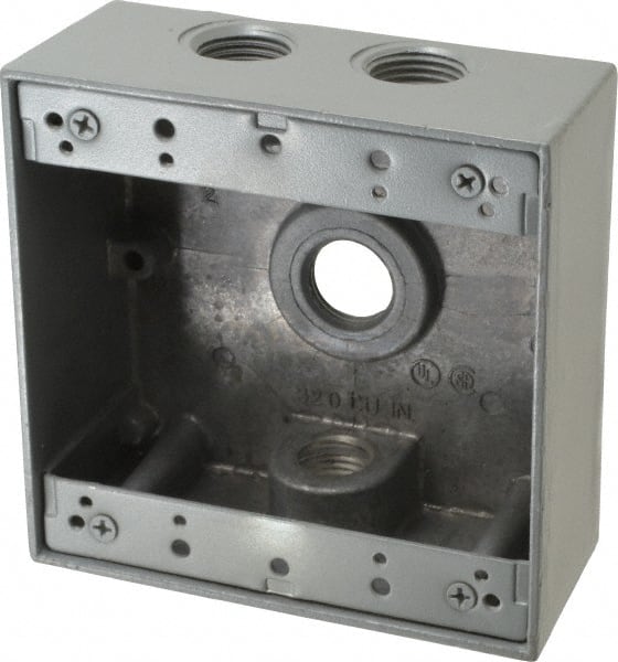 Electrical Outlet Box: Aluminum, Square, 4-9/16