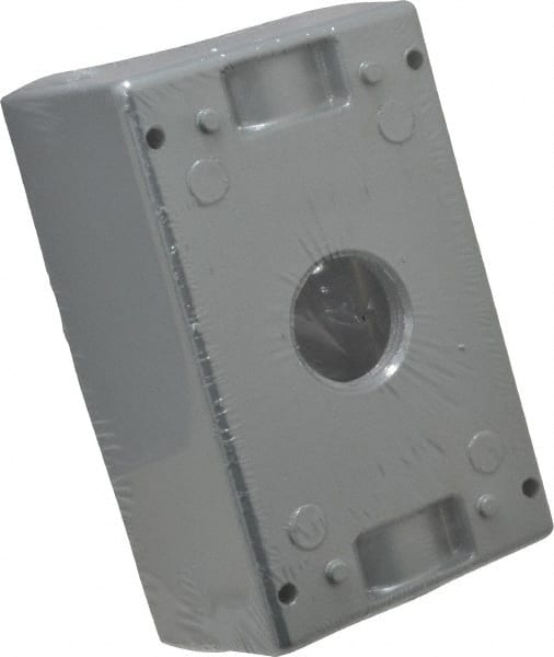 Electrical Outlet Box: Aluminum, Rectangle, 4-1/2