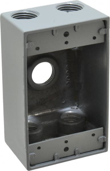 Electrical Outlet Box: Aluminum, Rectangle, 4-1/2