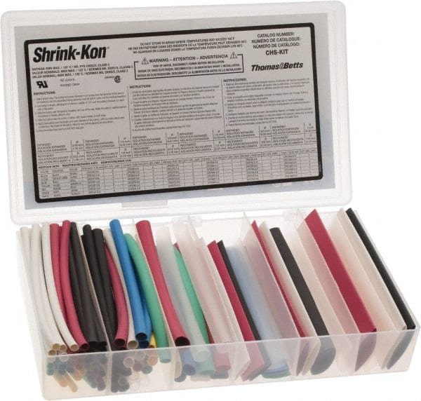 86 Piece, Multicolor, Heat Shrink Electrical Tubing Kit MPN:CHS-KIT