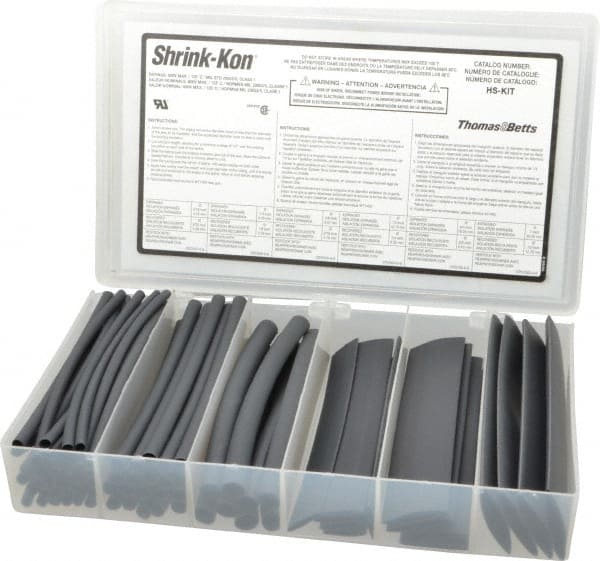 74 Piece, Black, Heat Shrink Electrical Tubing Kit MPN:HS-KIT