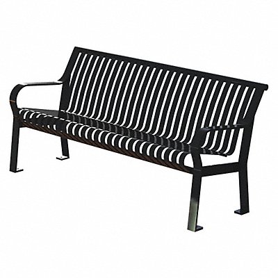 Outdoor Bench 71 in L 27-1/2 in H Blck MPN:QS-CRB-6-VS-B