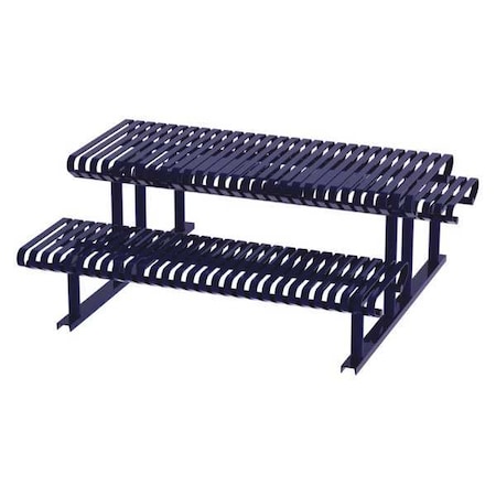 Rectangle Picnic Table, Blue, Steel, 6 Seats, 77-1/2 in L, 30 in H Overall Slat MPN:CRTP-6S-FS-MBL