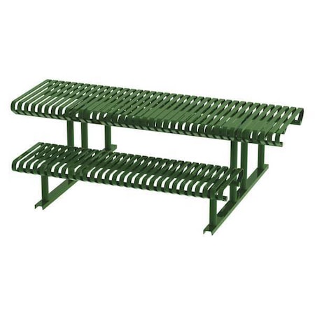 Rectangle Picnic Table, Green, Steel, 6 Seats, 77-1/2 in L x 30 in H x 77-1/2 in W, Slat MPN:CRTP-8HCS-FS-LEX