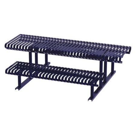 Rectangle Picnic Table, Blue, Steel, 6 Seats, 77-1/2 in L, 30 in H Overall Slat MPN:CRTP-8HCS-FS-MBL