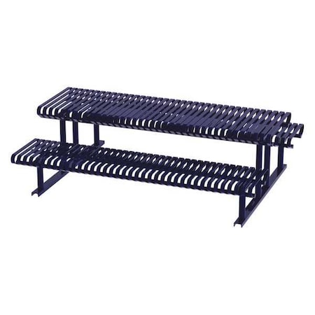 Rectangle Picnic Table, Blue, Steel, 6 Seats, 94 in L, 30 in H Overall Slat MPN:CRTP-8S-FS-MBL