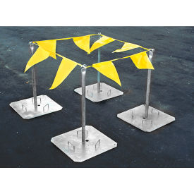 Tie Down Engineering Warning Line System Galvanized Steel 4 Stanchions And 100' Pennants 65001