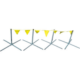 Tie Down Engineering Folding Warning Line Steel 4 Stanchions And 100' Pennants 65002