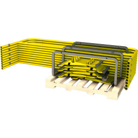 Tie Down Universal Guardrail Stack Rack Kit 11 Guardails and 12 UCC Bases 10'L Rails Yellow 71762