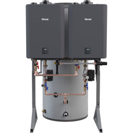 Rinnai Demand Duo H ASME Indoor Hybrid Water Heating System 398K BTU 100 Gallon Tank Capacity CHS398100HCXAiN