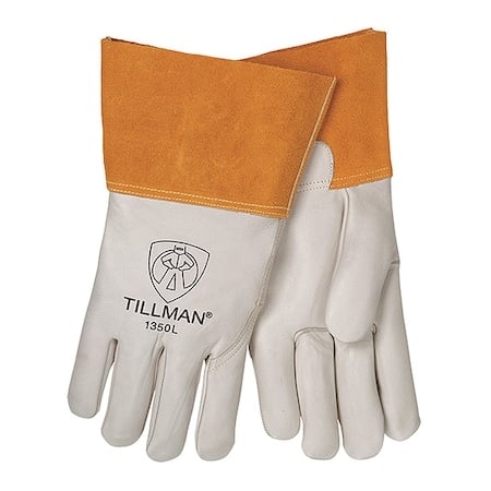 Welding Gloves, Tillman 1350, MIG, Straight Cuff, Cowhide, Kevlar Stitching, Unlined, M, PR MPN:1350M