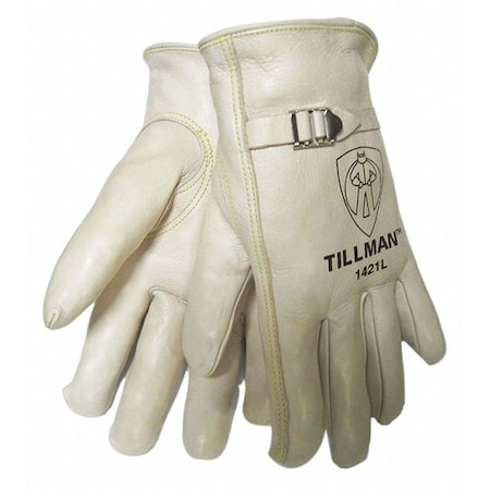 Leather Drivers Gloves, Leather Rolled, Keystone Thumb, Gunn Cut, Pearl, M 1 PR MPN:1421M