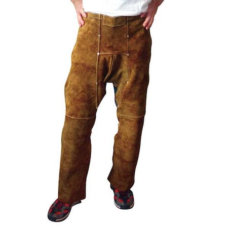 Welding Apron, Leather, 1.95 lb, 40 in Length, Brown, Universal MPN:3840
