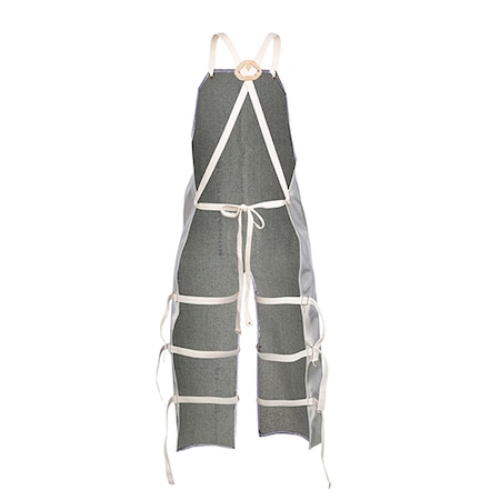 42In Ack Bib Splt Apron, 42 inches Length, Silver, 24
