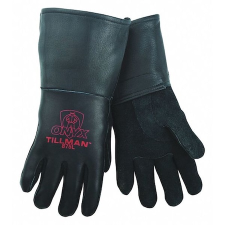 875 Welding Gloves, Gauntlet Cuff, Straight Thumb, Premium Elkskin, L, 1 PR MPN:875L