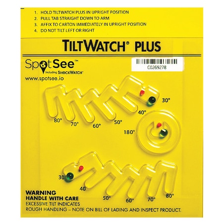Tilt Indicating Label, Yellow, PK50 MPN:24114