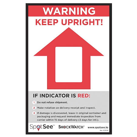 Tilt Indicating Label, White, PK500 MPN:26103
