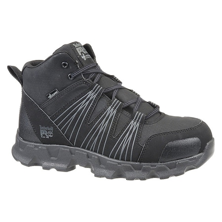 Men's Athletic High-Top Shoe, Synthetic Leather Upper, Polyurethane Outsole, Black, 9 1/2 MPN:TB1A11QF001