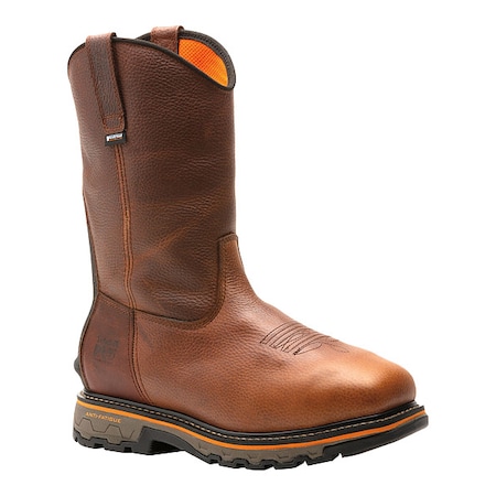 Men's Western Boot, 10 M, Leather, Brown, A25F5 MPN:TB1A25F5214
