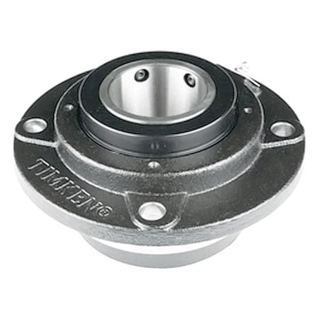 4 Holes, Circular Housing, Flange Mount Bearing, Roller, 2-3/16 in Dia, Cast Iron, Concentric Collar MPN:E-PF-TRB-2 3/16