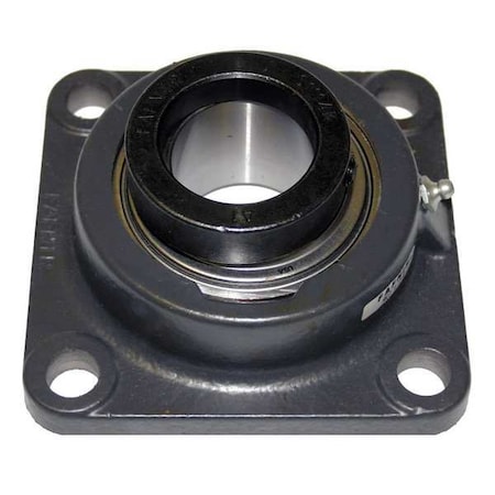 4 Holes, Square Housing, Flange Mount Bearing, Radial Ball, 3/4 in Dia, Cast Iron, Eccentric Locking Collar MPN:RCJ 3/4