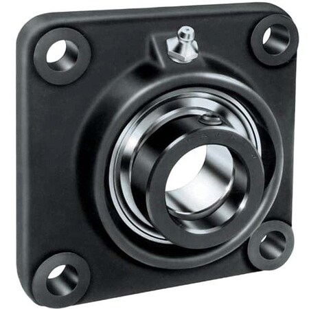 4 Holes, Square Housing, Flange Mount Bearing, Radial Ball, 1 in Dia, Cast Iron, Set Screw MPN:RCJC1