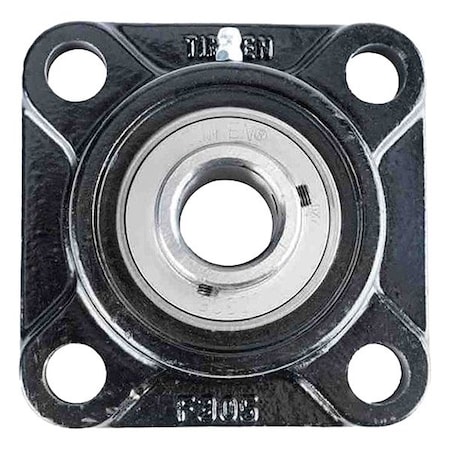 4 Holes, Square Housing, Flange Mount Bearing, Radial Ball, 55 mm Dia, Cast Iron, Set Screw MPN:UCF311