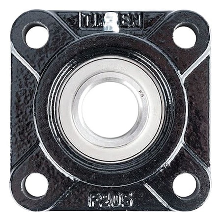 4 Holes, Square Housing, Flange Mount Bearing, Radial Ball, 45 mm Dia, Cast Iron, Concentric Locking Collar MPN:UKF210