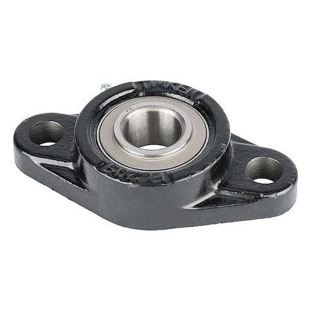 2 Holes, Rhombus Housing, Flange Mount Bearing, Radial Ball, 45 mm Dia, Cast Iron, Set Screw MPN:UKFL210