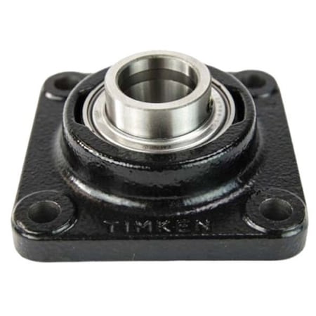 4 Holes, Square Housing, Flange Mount Bearing, Radial Ball, 1 in Dia, Cast Iron, Set Screw MPN:YCJ 1 SGT