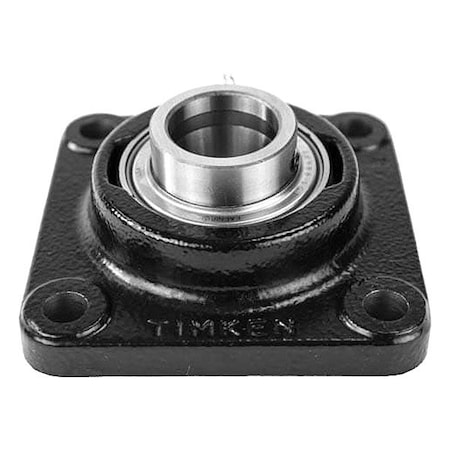 4 Holes, Square Housing, Flange Mount Bearing, Radial Ball, 2-7/16 in Dia, Cast Iron, Set Screw MPN:YCJ 2 7/16 SGT