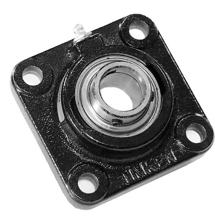 4 Holes, Square Housing, Flange Mount Bearing, Radial Ball, 1 in Dia, Cast Iron, Set Screw MPN:YCJM 1 SGT