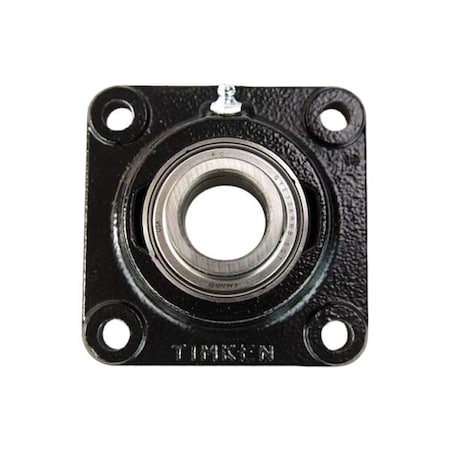 4 Holes, Square Housing, Flange Mount Bearing, Radial Ball, 2-11/16 in Dia, Cast Iron, Set Screw MPN:YCJM 2 11/16