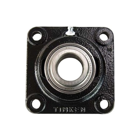 4 Holes, Square Housing, Flange Mount Bearing, Radial Ball, 2-1/4 in Dia, Cast Iron, Set Screw MPN:YCJM 2 1/4