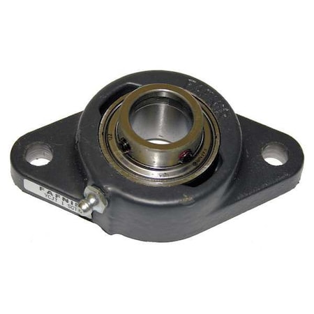 2 Holes, Rhombus Housing, Flange Mount Bearing, Radial Ball, 1 in Dia, Cast Iron, Set Screw MPN:YCJT 1 SGT