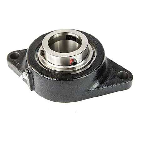 2 Holes, Rhombus Housing, Flange Mount Bearing, Radial Ball, 20 mm Dia, Cast Iron, Set Screw MPN:YCJT 20 SGT