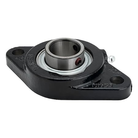 2 Holes, Rhombus Housing, Flange Mount Bearing, Radial Ball, 1-15/16 in Dia, Cast Iron, Set Screw MPN:YCJTM 1 15/16