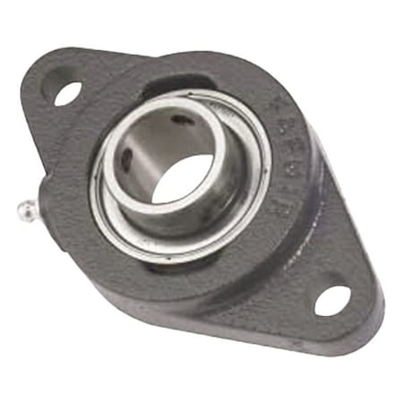 2 Holes, Rhombus Housing, Flange Mount Bearing, Radial Ball, 1-3/16 in Dia, Cast Iron, Set Screw MPN:YCJTM 1 3/16 SGT