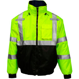 Tingley® Bomber 3.1™ Hi-Vis Hooded Jacket Zipper Fluorescent Yellow/Green/Black XL J26172.XL