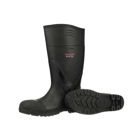 Men's Pilot G2 Tall Rubber Boots, Plain Toe, Black, 11 MPN:31161